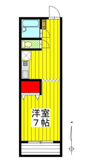 スカイコート(1K/1階)の間取り写真