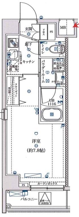 SQUARE CITY HIGASIHAKURAKU MAX(1K/2階)の間取り写真
