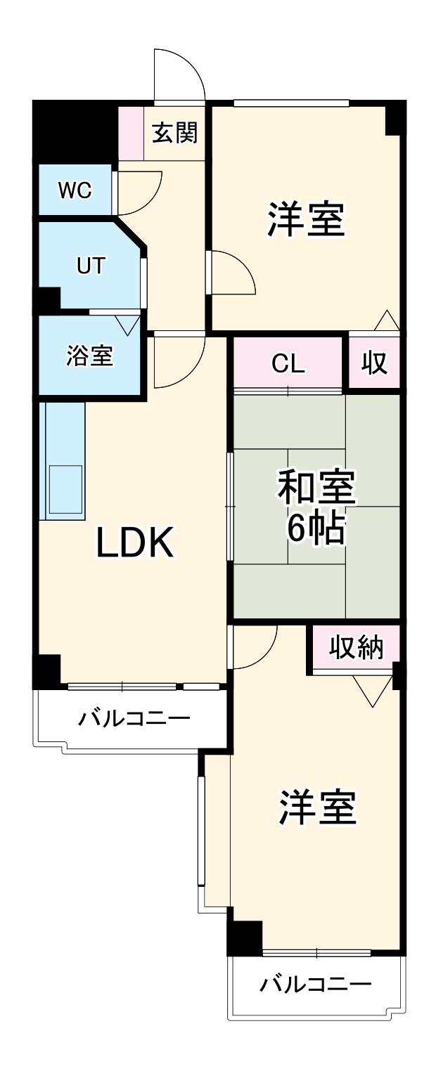 シュロス五月山1(3LDK/4階)の間取り写真