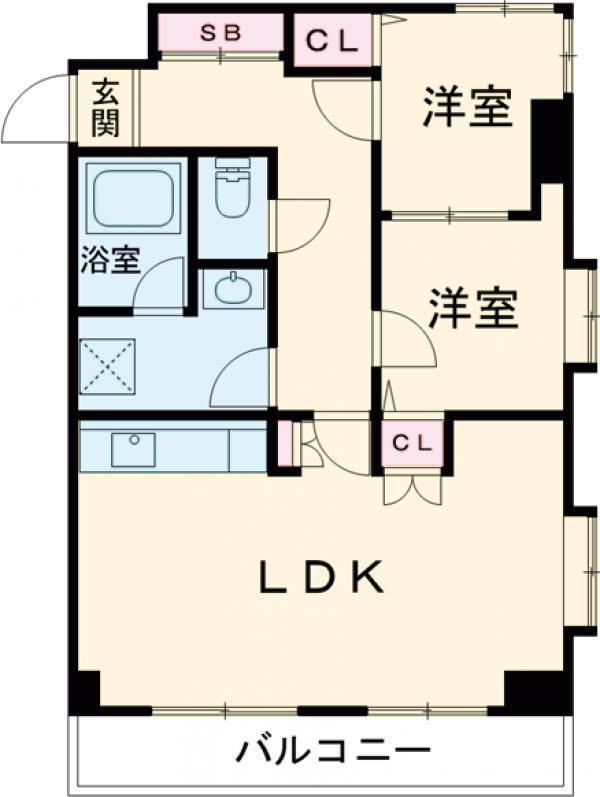 ライオンズマンション西新小岩(2LDK/2階)の間取り写真