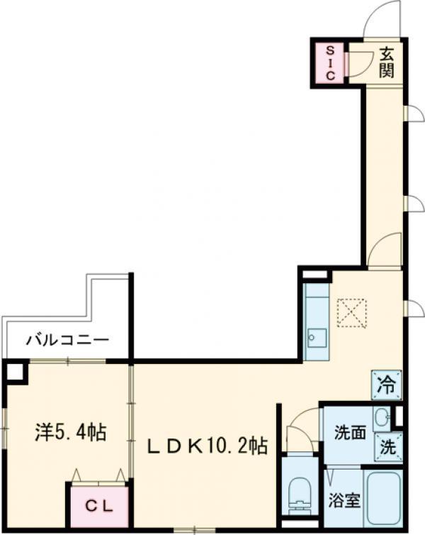 アンジュール高島平1(1LDK/2階)の間取り写真