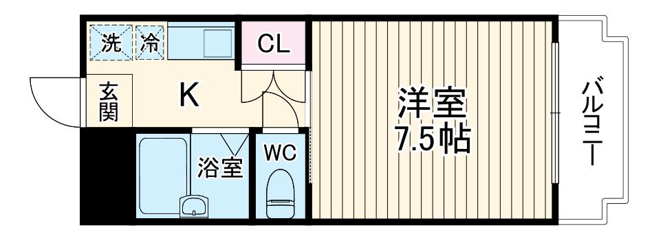ジャルダン新大阪(1K/5階)の間取り写真