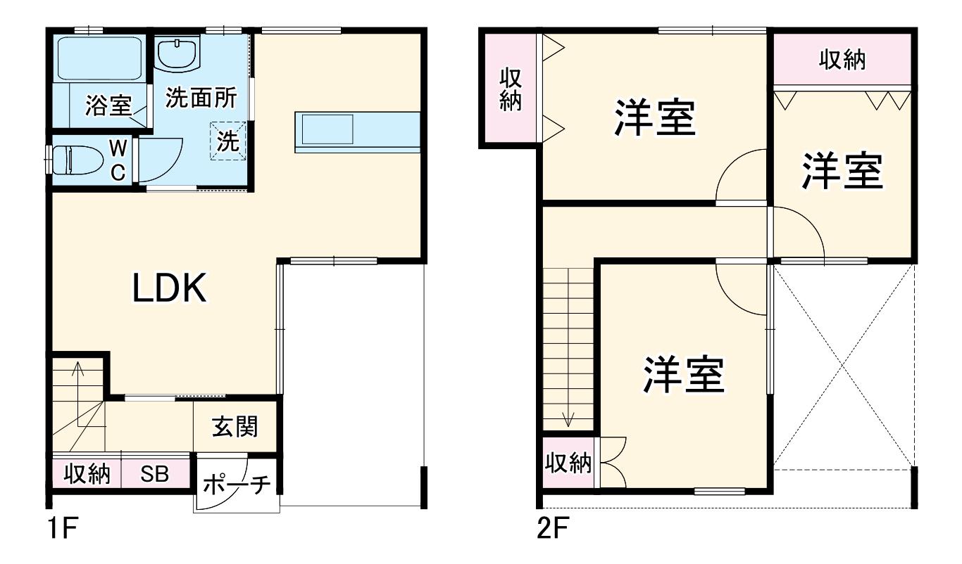 ラ・クレール富塚　B(3LDK)の間取り写真