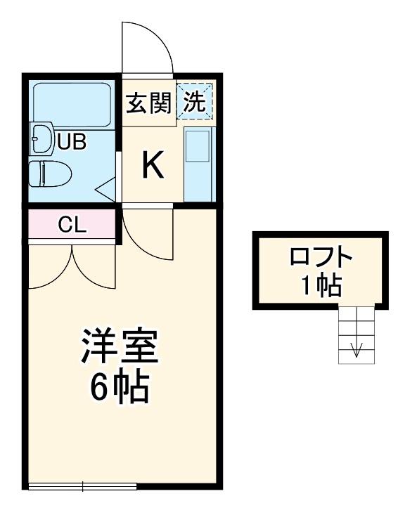 スカイピアさがみ野Ⅳ(1K/1階)の間取り写真