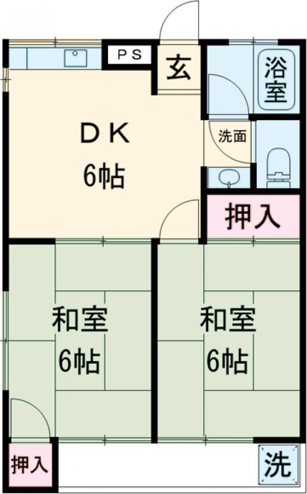 ピア調布(2DK/2階)の間取り写真