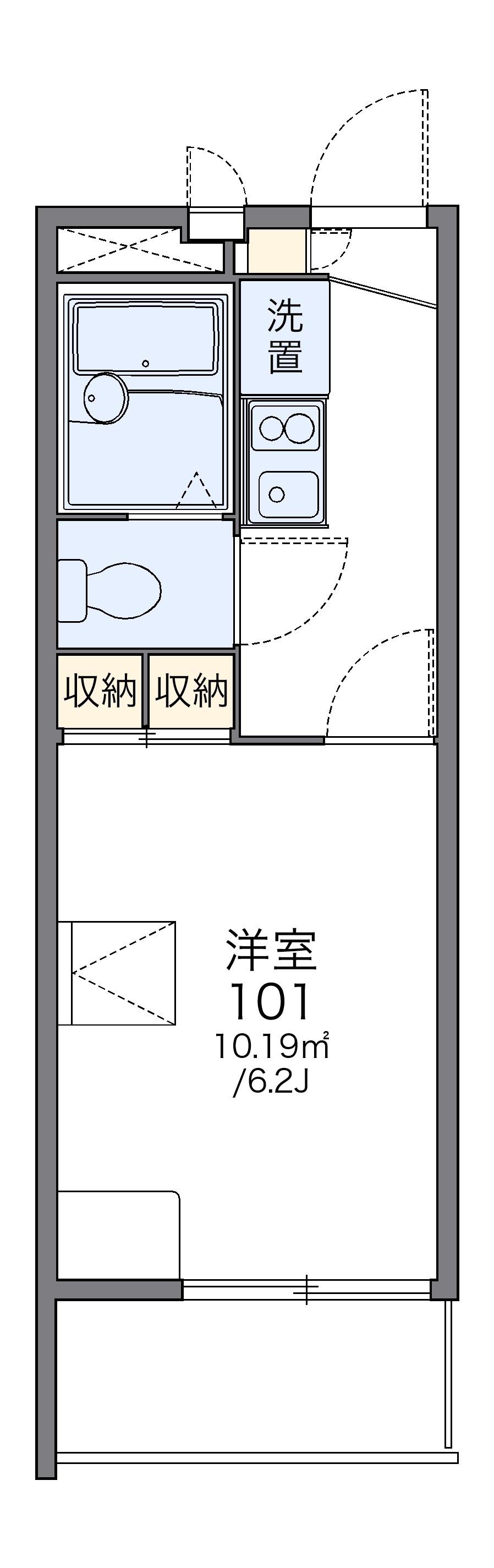 レオパレスフォレット湘南(1K/3階)の間取り写真