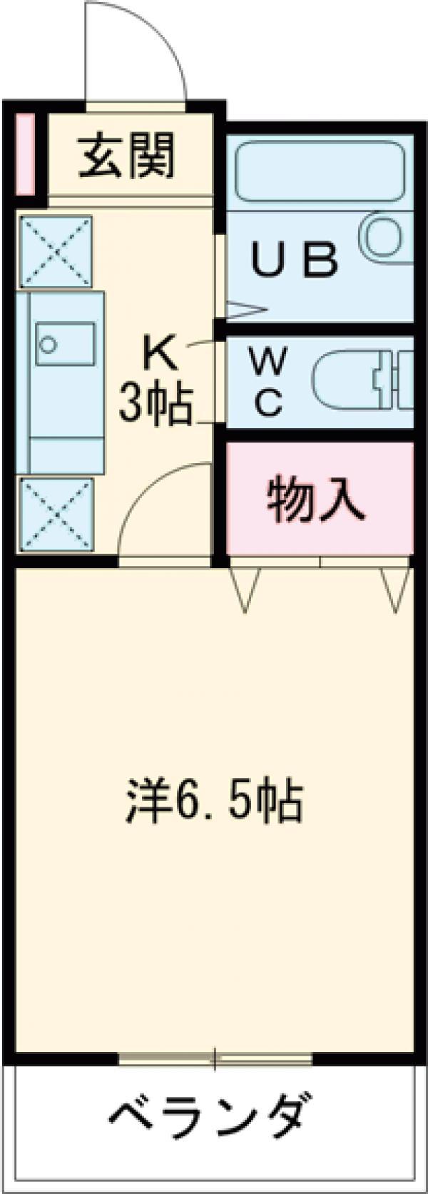 佐貫ルビーハイムⅡ(1K/3階)の間取り写真