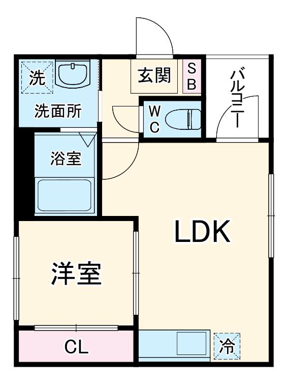 ハーモニーテラス開平町Ⅱ(1LDK/2階)の間取り写真