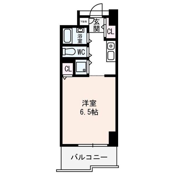 エトワール北梅田(1K/4階)の間取り写真