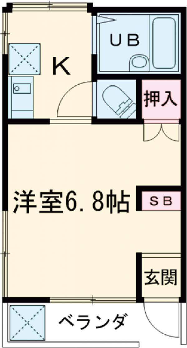 ウエルス一之江(1K/1階)の間取り写真