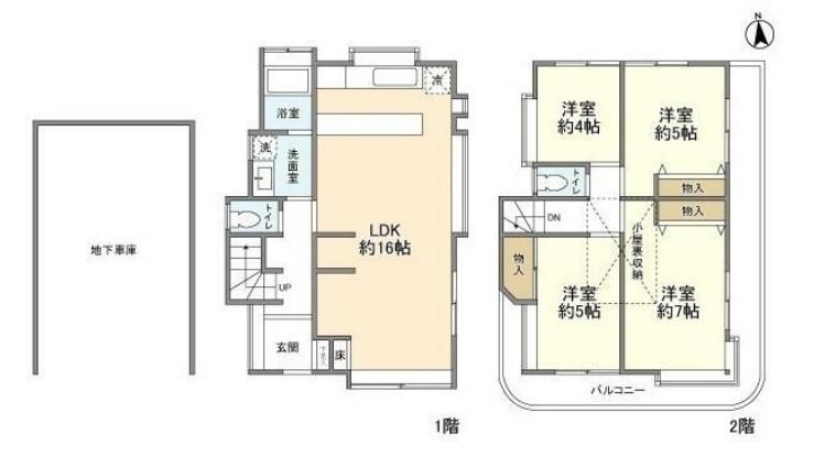 小田急電鉄小田原線 成城学園前駅 徒歩12分 2階建 築40年(4LDK)の間取り写真