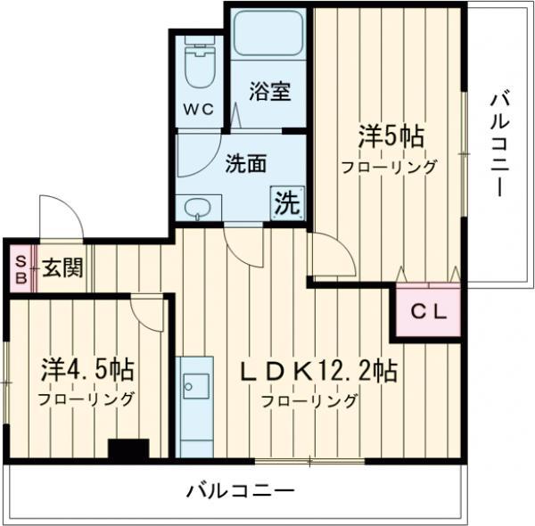 佐藤ビル(2LDK/3階)の間取り写真