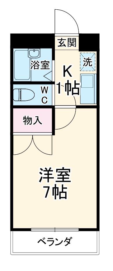 オークスクエア(1K/1階)の間取り写真