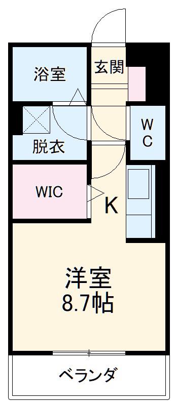 AN HAMATOMI(ワンルーム/2階)の間取り写真