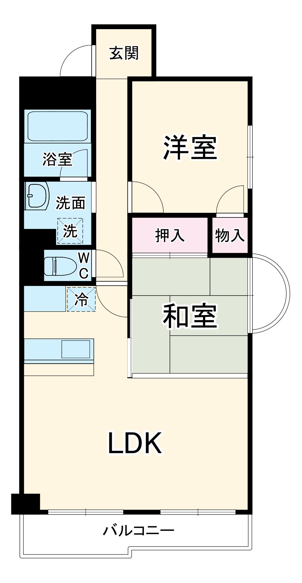 プリメゾン豊中(2LDK/2階)の間取り写真