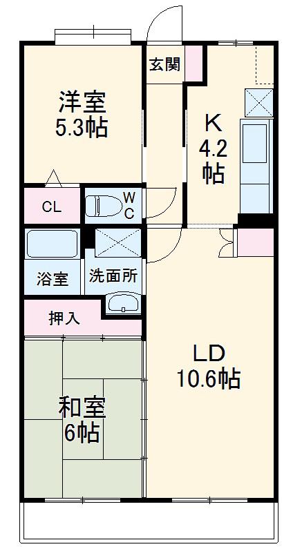 サニーコーポ1(2LDK/1階)の間取り写真