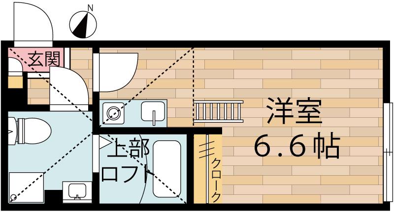 ベルビュー京町(ワンルーム/1階)の間取り写真
