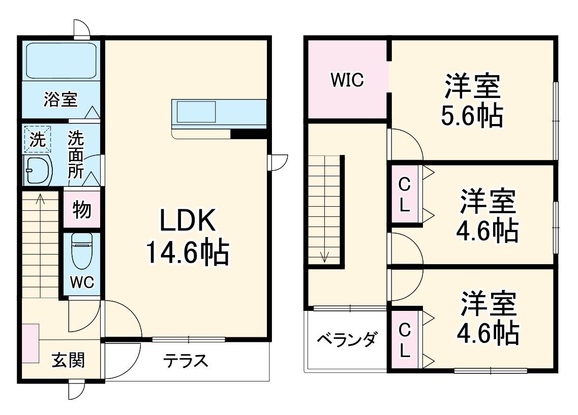 名古屋市鶴舞線 平針駅 徒歩7分 2階建 築7年(3LDK)の間取り写真