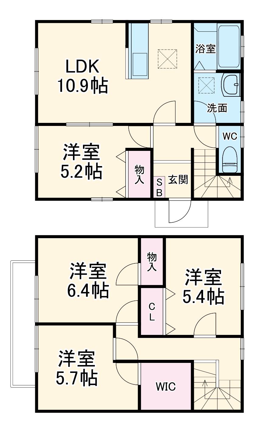東武鉄道野田線 岩槻駅 徒歩19分 2階建 築5年(4LDK)の間取り写真