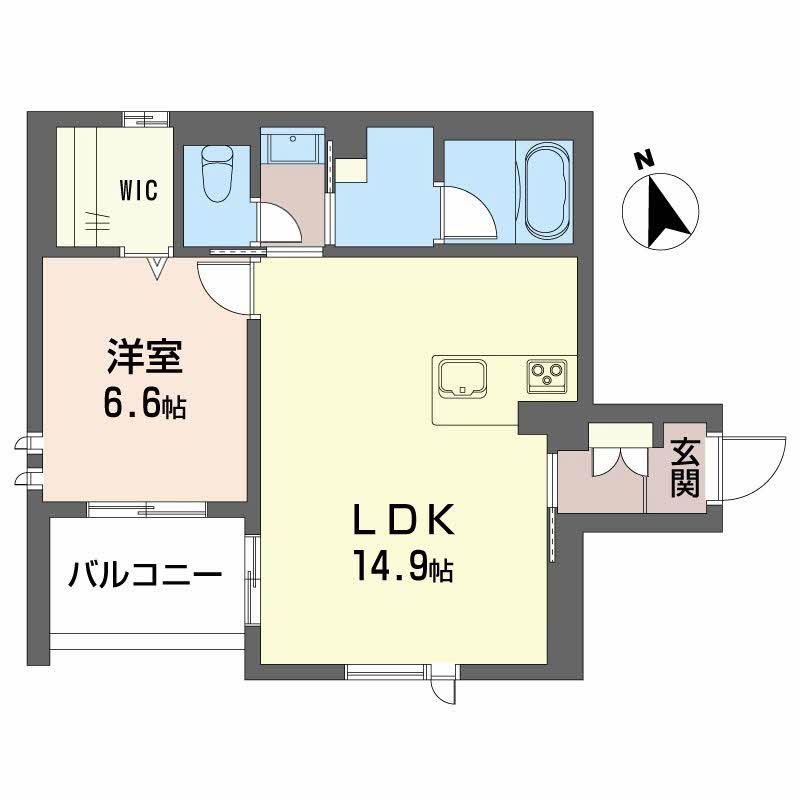 ヴィア パラディーソ(1LDK/1階)の間取り写真