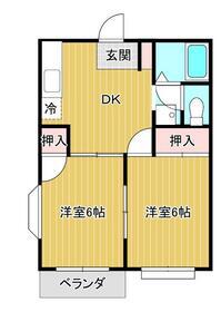 エルディム大石(2DK/2階)の間取り写真