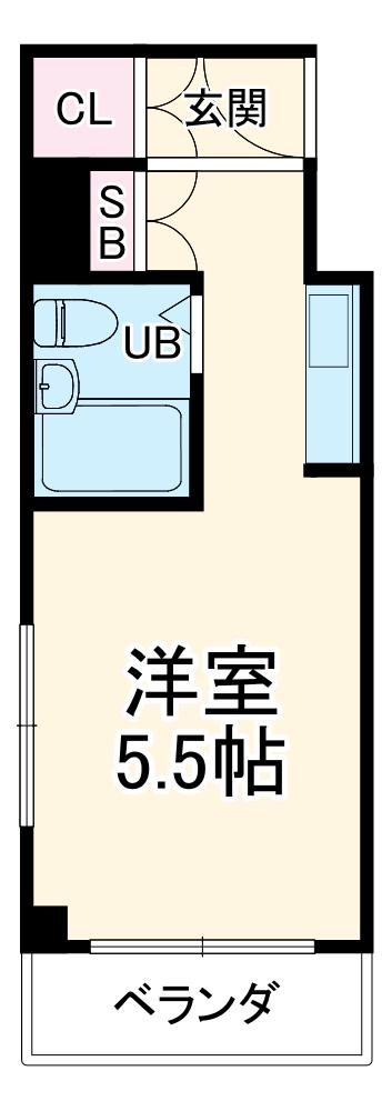 竹田ハイツ(ワンルーム/2階)の間取り写真