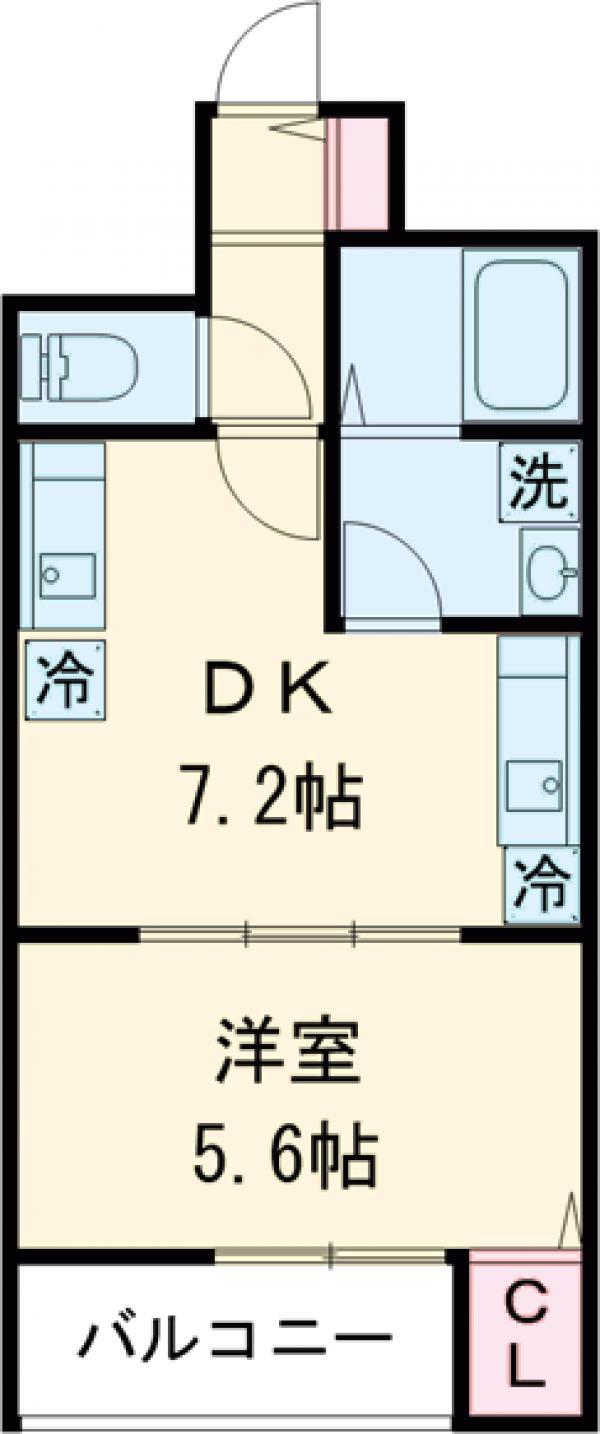 リヴァストン氷川台(1DK/3階)の間取り写真