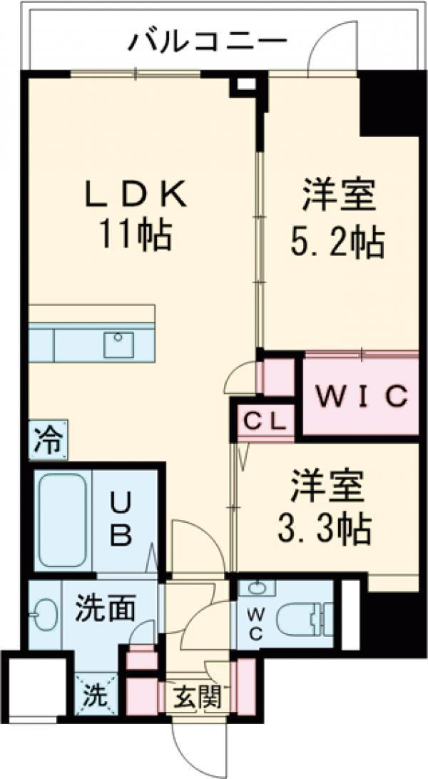 クレストコート江古田(2LDK/4階)の間取り写真