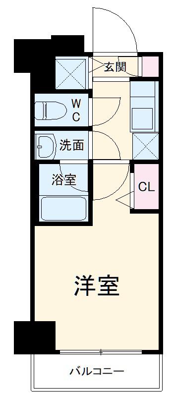 RELUXIA横濱吉野町(1K/6階)の間取り写真