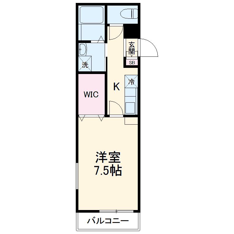 VISTIA(1K/2階)の間取り写真