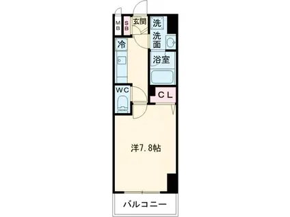 インペリアル パーク Ⅰ(1K/3階)の間取り写真