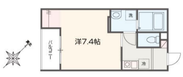 MELLAS新狭山Ⅲ(1K/2階)の間取り写真
