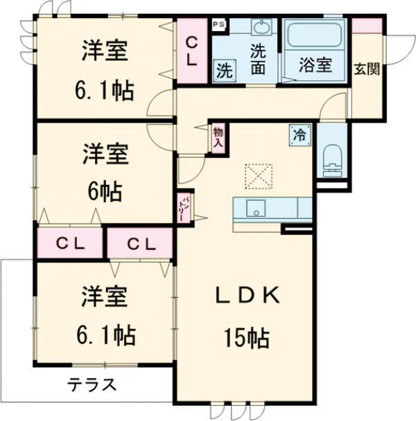 TWINS Ⅰ(3LDK/2階)の間取り写真