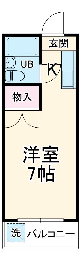 アゼリア鷺沼(ワンルーム/2階)の間取り写真