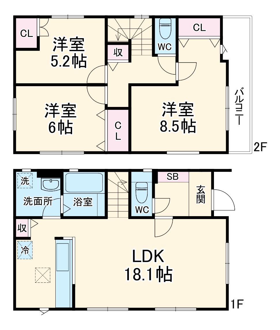 京成電鉄本線 京成大久保駅 徒歩24分 2階建 築3年