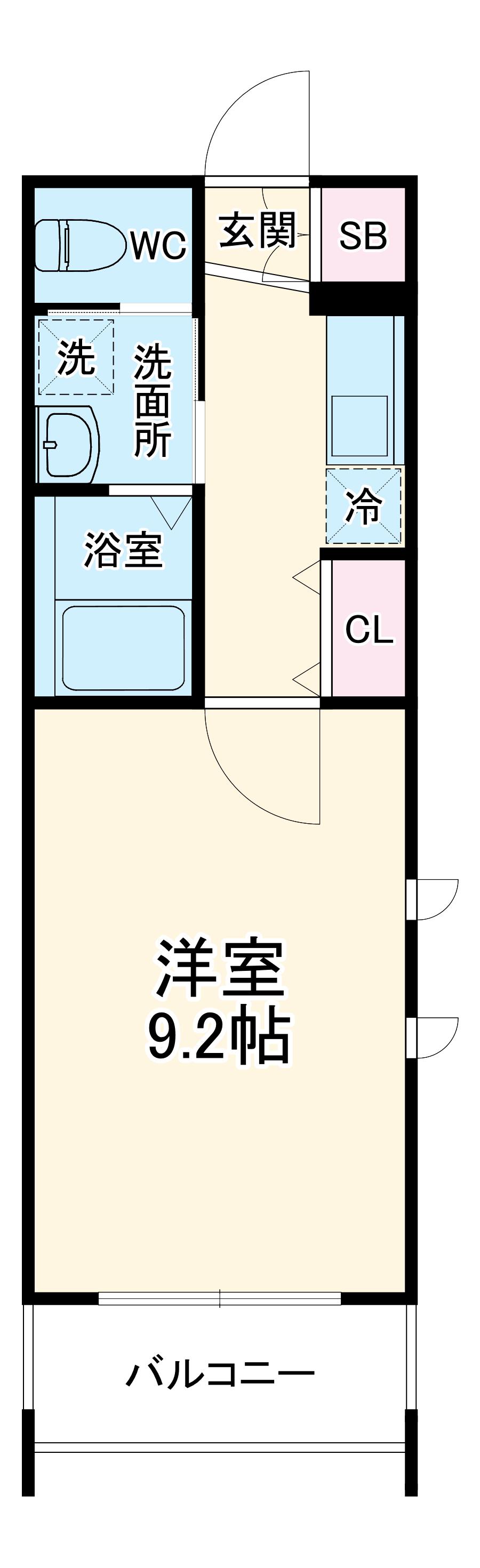 フォレストCKⅡ(1K/1階)の間取り写真