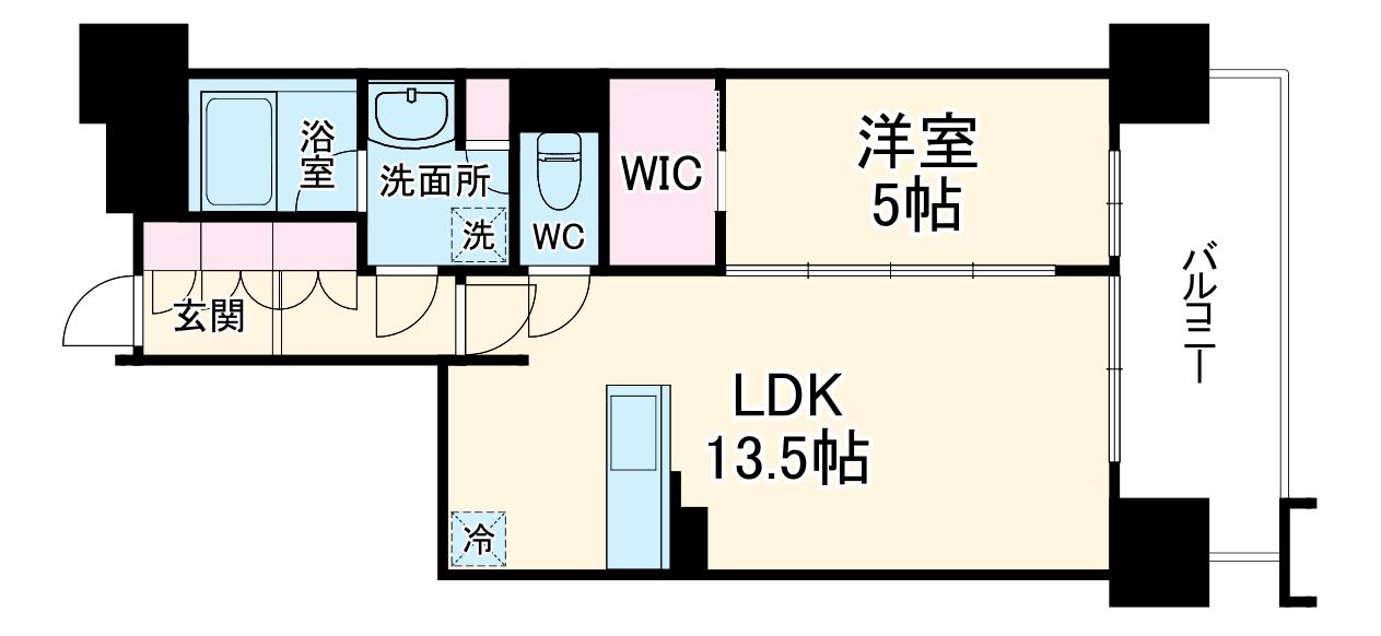 オーパスレジデンス名古屋ステーション(1LDK/11階)の間取り写真