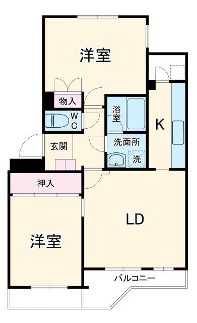 メゾンカルム(2LDK/1階)の間取り写真