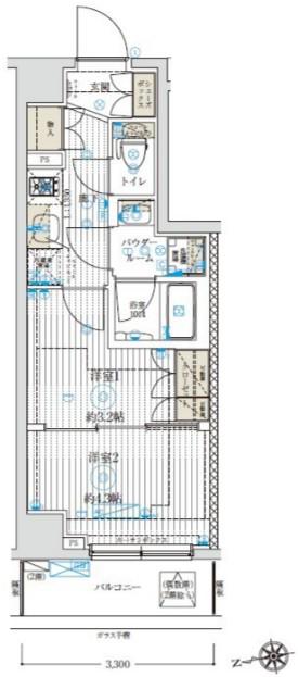 ブライズ中野哲学堂(1K/9階)の間取り写真