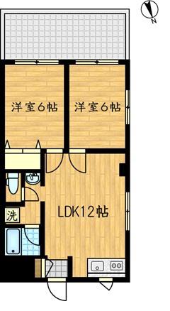 サントピア野口(2LDK/2階)の間取り写真