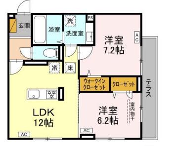 D-ROOM君塚ⅠA(2LDK/1階)の間取り写真