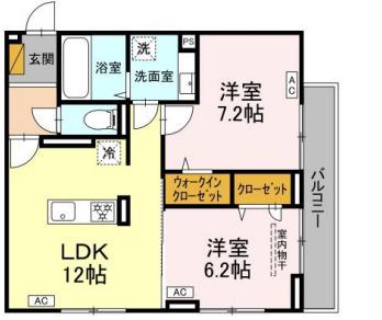 D-ROOM君塚ⅠA(2LDK/3階)の間取り写真