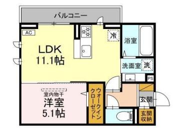 D-ROOM君塚ⅠA(1LDK/3階)の間取り写真