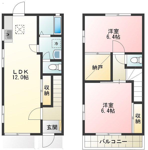 ラ・メゾン(2LDK/1階)の間取り写真