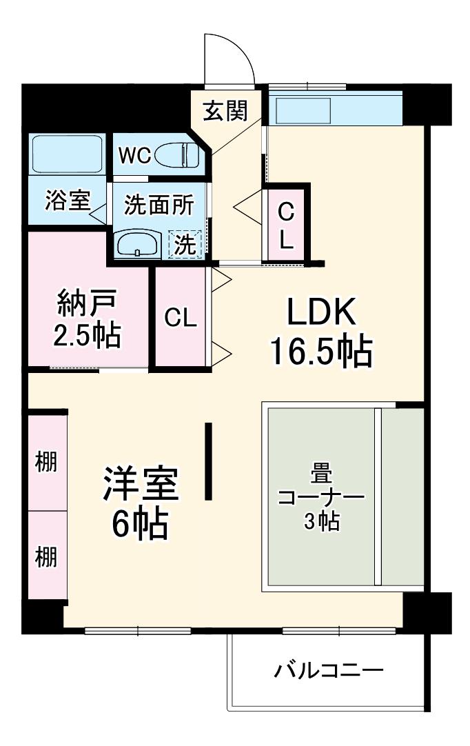 南千里ローズヴィラ(1SLDK/5階)の間取り写真