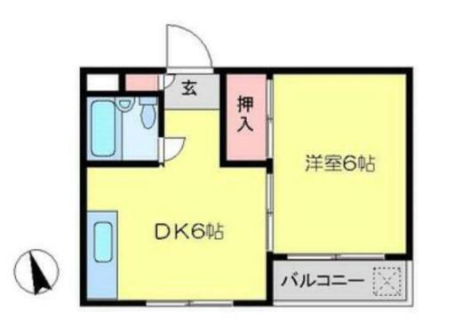 コーポHANAWA(1DK/1階)の間取り写真