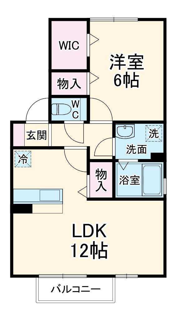 エスポワール・M(1LDK/2階)の間取り写真