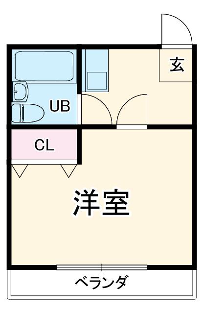 YMハイツ(1K/2階)の間取り写真