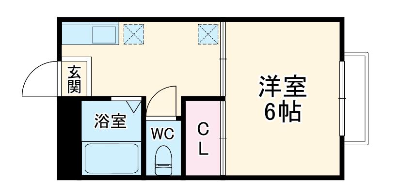 ベアパレスA(1K/1階)の間取り写真
