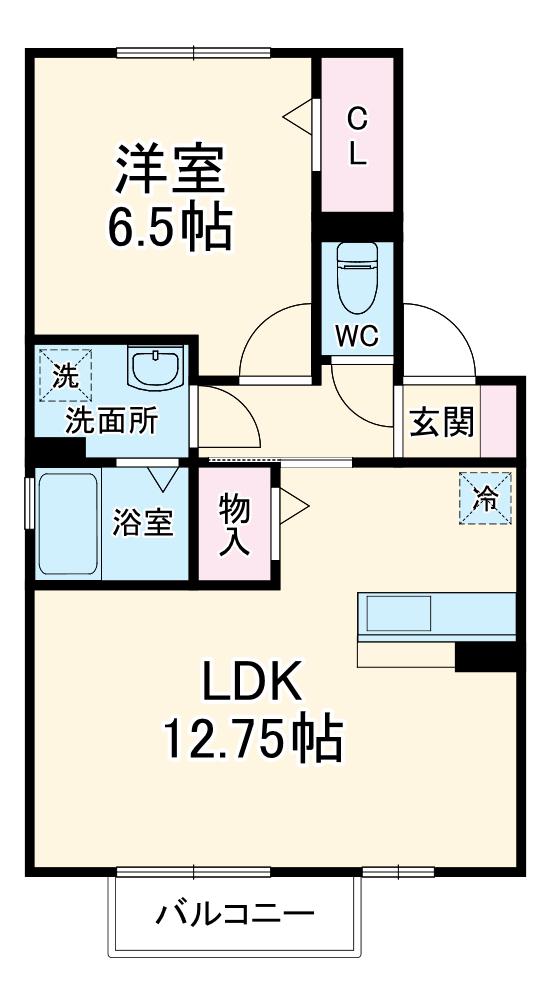 CASA FELICEA(1LDK/1階)の間取り写真